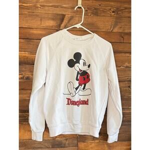 Classic White Disneyland Mickey Sweatshirt – Size Small